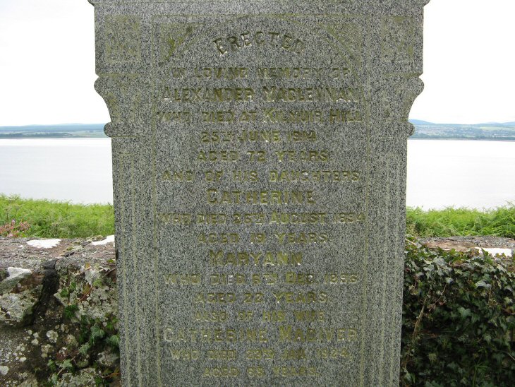 Photo of headstones/Alexander MacLennan (d1914) hdstn Kilmuir chyd